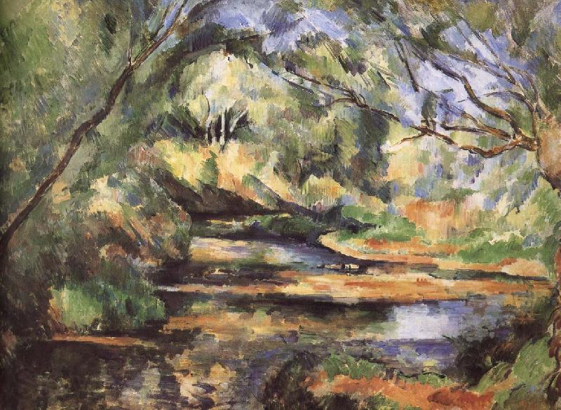 Paul Cezanne of the river through the woods Norge oil painting art